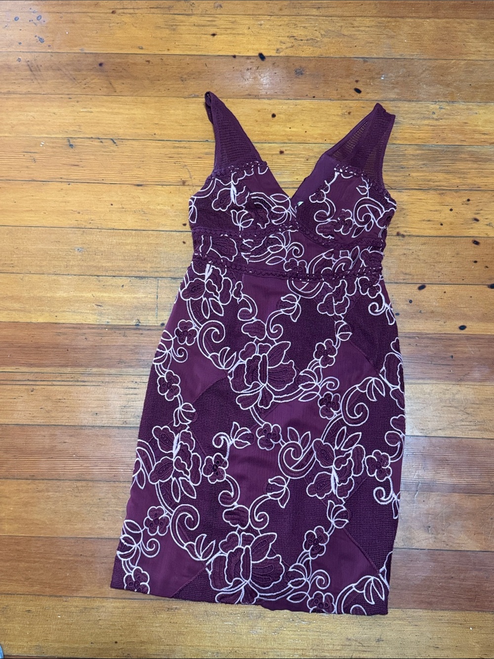 Moulinette Soeurs Plum Floral Lace Midi Dress